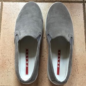 Prada Suede Slip On Sneakers
